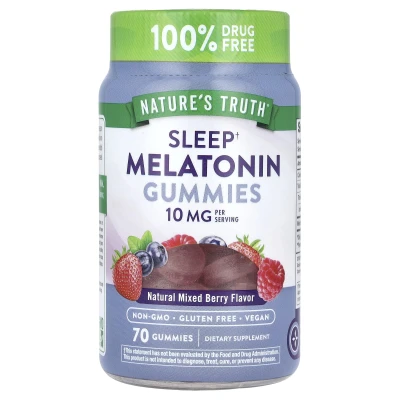Nature's Truth - Sleep Melatonin Gummies | Natural Mixed Berry | 70 Gummies (5 mg per Gummy)