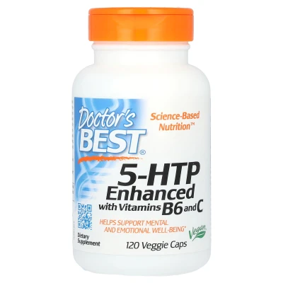 Doctor's Best - 5-HTP | Enhanced with Vitamins B6 & C | 120 Veggie Caps