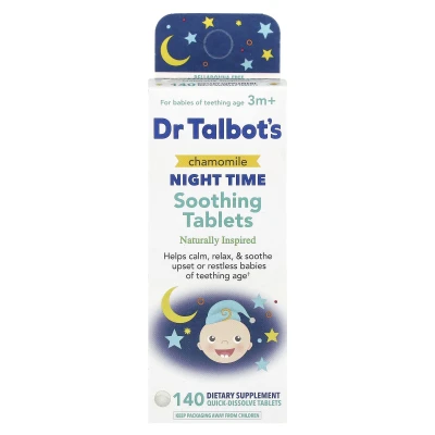 Dr. Talbot's - Chamomile Night Time Soothing Tablets | 3m+ | 140 quick-dissolve tablets