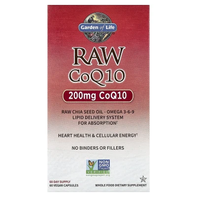 Garden of Life - RAW CoQ10 | 200 mg | 60 Vegan Capsules