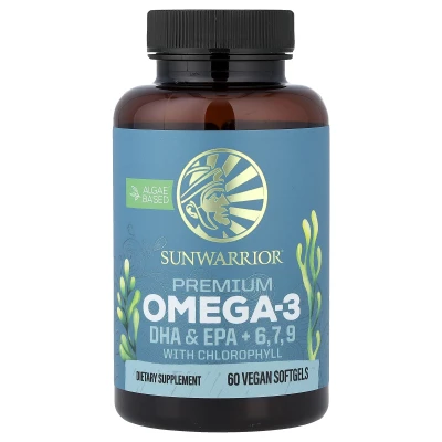 Sunwarrior - Algae-Based Omega-3 | Vegan DHA + EPA | 60 Vegan Soft gels