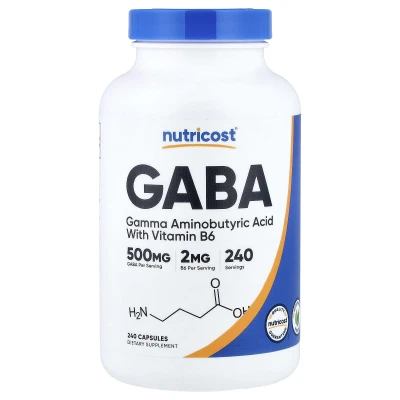 Nutricost - GABA with Vitamin B6 | 500 mg | 240 Capsules