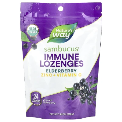 Nature's Way - Sambucus® Elderberry | Immune Lozenges | Original Elderberry | 24 Lozenges