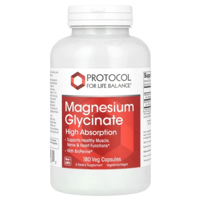 Protocol for Life Balance - Magnesium Glycinate | High Absorption | 180 Veg Capsules