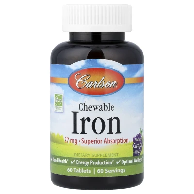 Carlson - Chewable Iron | Natural Grape | 27 mg | 60 Tablets