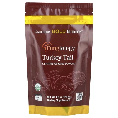California Gold Nutrition - Fungiology® | Certified Organic Turkey Tail Powder | 4.2 oz (120 g)