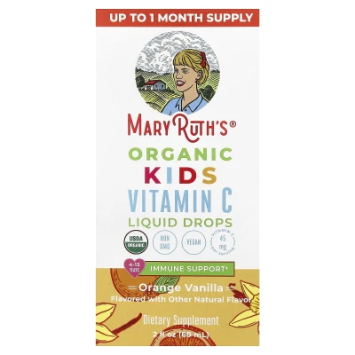 MaryRuth's - Organic Kids Vitamin C Liquid Drops | 4-13 Years | Orange Vanilla | 60 ml (2 fl oz)