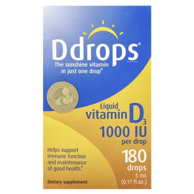 Ddrops - Liquid Vitamin D3 | 1000 IU | 0.17 fl oz (5 ml)