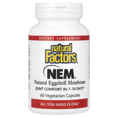 Natural Factors - NEM | Natural Eggshell Membrane | 60 Vegetarian Capsules