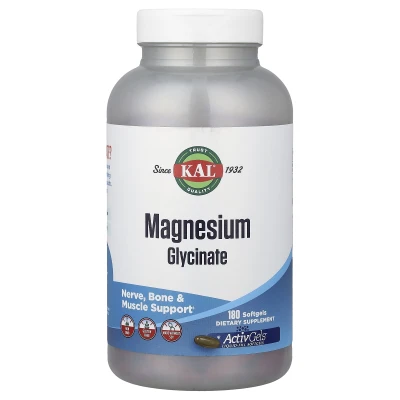 KAL - Magnesium Glycinate | 180 Softgels (105 mg per Softgel)