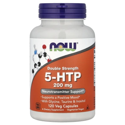 NOW Foods - 5-HTP With Glycine | Taurine & Inositol | 120 Veg Capsules