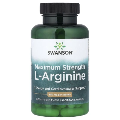 Swanson - L-Arginine | Maximum Strength | 850 mg | 90 Capsules