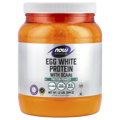 NOW Foods - Sports | Egg White Protein with BCAAs | Protein Powder | Unflavoured | 1.2 lbs (544 g)