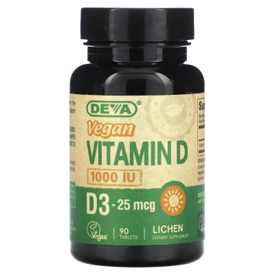 Deva - Vegan Vitamin D3 | 25 mcg (1000 IU) | 90 Tablets