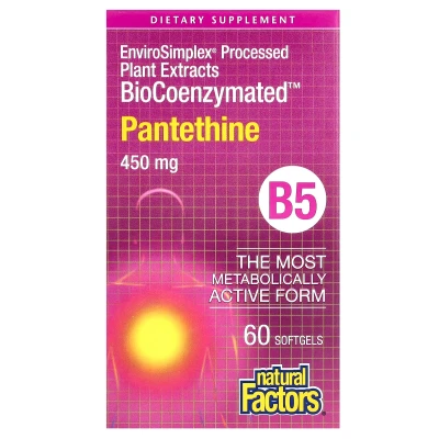 Natural Factors - BioCoenzymated | B5 | Pantethine | 450 mg | 60 Softgels