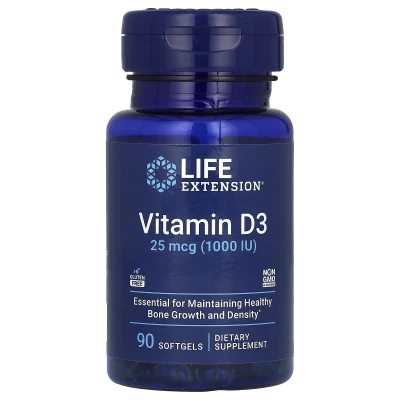 Life Extension - Vitamin D3 | 25 mcg (1000 IU) | 90 Softgels