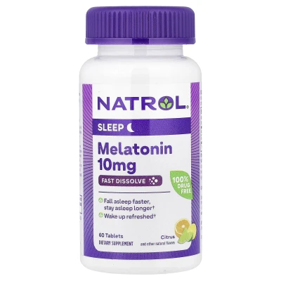 Natrol - Melatonin | Fast Dissolve | Citrus | 10 mg | 60 Tablets