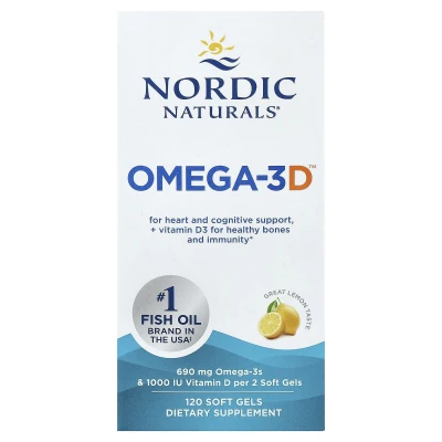 Nordic Naturals - Omega-3D™ | Great Lemon | 120 Soft Gels