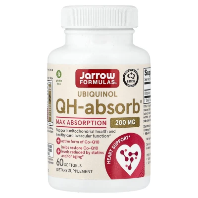 Jarrow Formulas - Ubiquinol | QH-Absorb | Max Absorption | 200 mg | 60 Softgels
