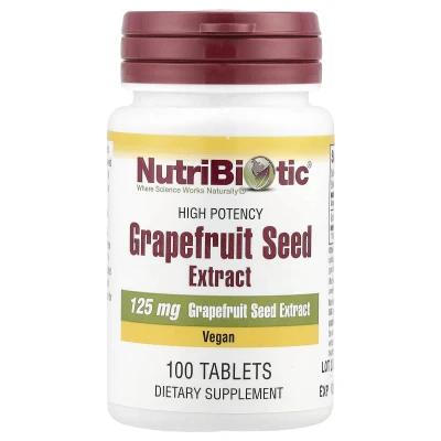 NutriBiotic - Grapefruit Seed Extract | High Potency | 125 mg | 100 Tablets