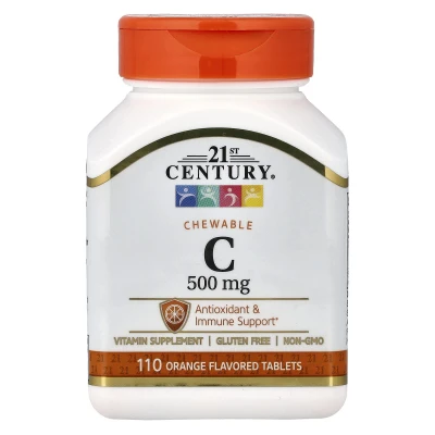 21st Century - Chewable C | Orange Flavour | 500 mg | 110 Tablets