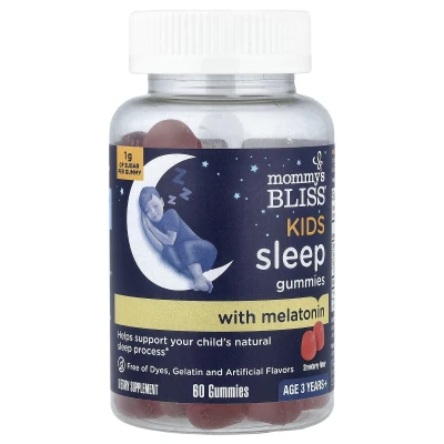 Mommy's Bliss - Kids' Sleep Gummies with Melatonin | Age 3 Years+ | Strawberry | 60 Gummies