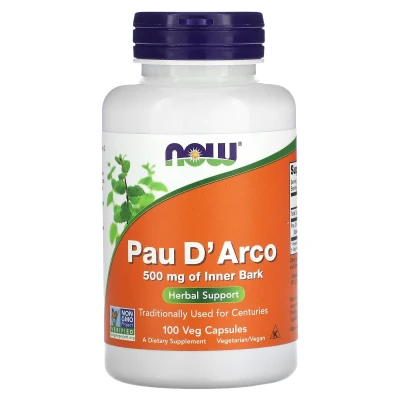 NOW Foods - Pau D'Arco | 500 mg | 100 Veg Capsules