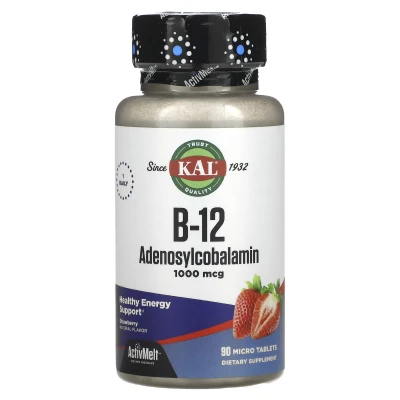 KAL - B-12 Adenosylcobalamin | Strawberry | 1000 mcg | 90 Micro Tablets