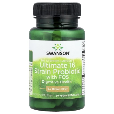 Swanson - Dr Stephen Langer's Ultimate 16 Strain Probiotic with FOS | 60 Vegan EMBO Caps® AP