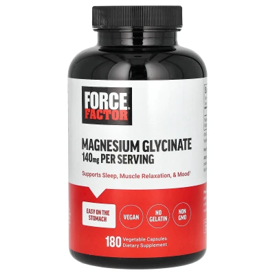 Force Factor - Magnesium Glycinate | 180 Vegetable Capsules (70 mg per Capsule)