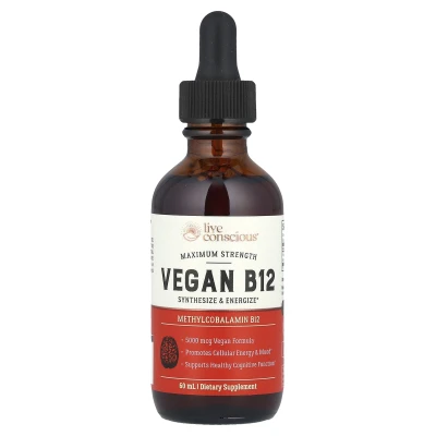 Live Conscious - Vegan B12 | Maximum Strength | 60 ml