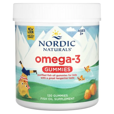 Nordic Naturals - Omega-3 Gummies | Ages 3+ | Tangerine | 120 Gummies
