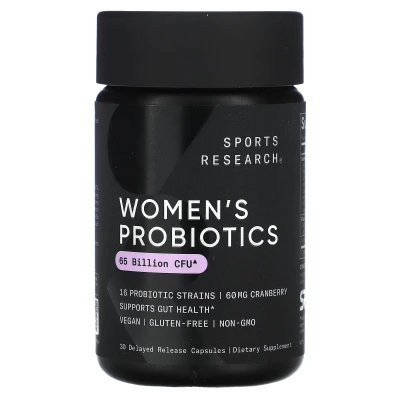 Sports Research - Women's Probiotics | Cranberry | 65 Billion CFU | 30 Delayed Release Capsules