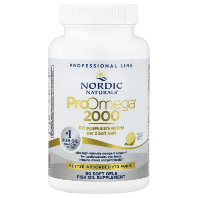 Nordic Naturals - ProOmega® 2000 | Lemon | 60 Soft Gels (1075 mg per Soft Gel)