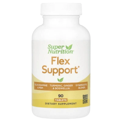Super Nutrition - Flex Support with Glucosamine HCl | Methylsulfonylmethane | Hyaluronic Acid | Turmeric and Boswellia | 90 Tablets