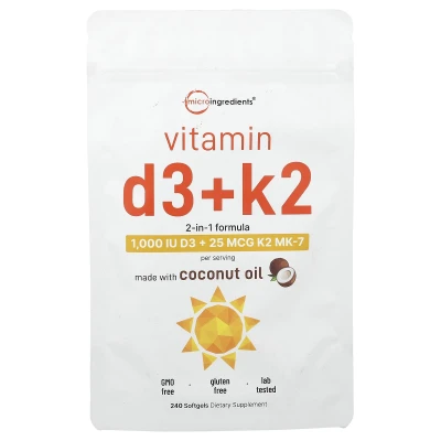 Micro Ingredients - Vitamin D3 + K2 | 240 Softgels
