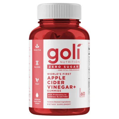 Goli Nutrition - World's First Apple Cider Vinegar+ Gummies | Zero Sugar | 60 Gummies