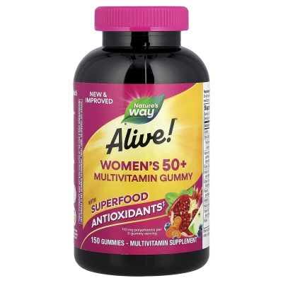 Nature's Way - Alive!® Women's 50+ Multivitamin Gummy | Mixed Berry | 150 Gummies