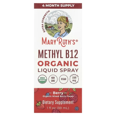 MaryRuth's - Organic Methyl B12 Liquid Spray | Berry | 1500 mcg | 30 ml (1 fl oz)