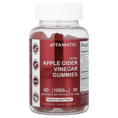 Vitamatic - Vegan Apple Cider Vinegar Gummies | Natural Apple | 60 Gummies