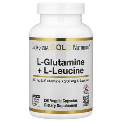 California Gold Nutrition - L-Glutamine + L-Leucine | 120 Veg Capsules