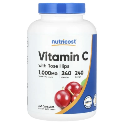 Nutricost - Vitamin C with Rose Hips | 1000 mg | 240 Capsules