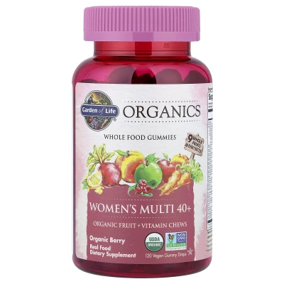 Garden of Life - Organics | Women's Multi 40+ Gummies | Organic Berry | 120 Vegan Gummy Drops