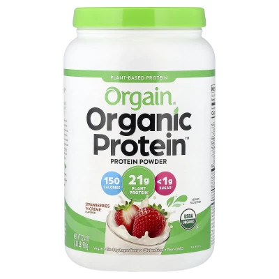 Orgain - Organic Protein™ Powder | Plant-Based | Strawberries 'N Cream | 2.03 lbs (920 g)