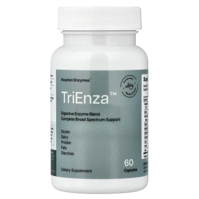 Houston Enzymes - TriEnza | Enzyme for Digestive Intolerances | 60 Capsules