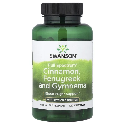 Swanson - Full Spectrum® Cinnamon | Fenugreek | & Gymnema with Ceylon Cinnamon | 120 Capsules