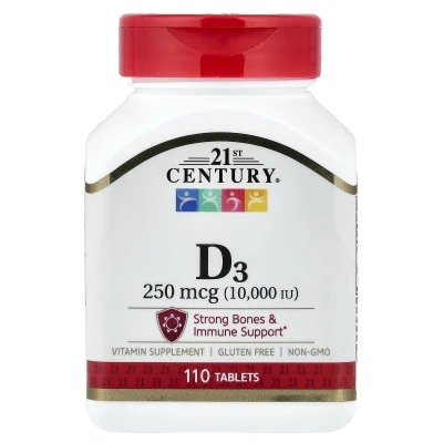 21st Century - Vitamin D3 | 250 mcg (10000 IU) | 110 Tablets
