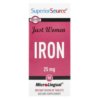 Superior Source - Just Women | Iron | 25 mg | 90 MicroLingual® Instant Dissolve Tablets