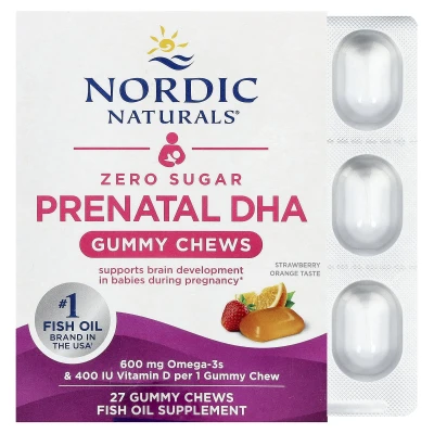 Nordic Naturals - Antenatal DHA Gummies | Strawberry Orange | 27 Gummy Chews