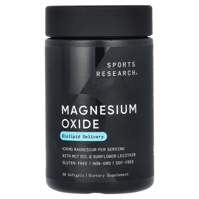 Sports Research - Magnesium Oxide | 420 mg | 90 Softgels